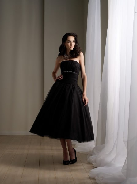 Pretty Strapless Elegant Chiffon Knee Length Discount Design High Quality Skin Wedding Dress
