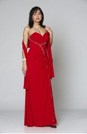 New Arrival Red Chiffon A line Sweetheart Elegant Floor Length Flower Admirable Evening Dress