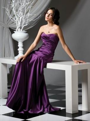 Purple Vintage Strapless sweetheart floor length Evening Party dress at a low price