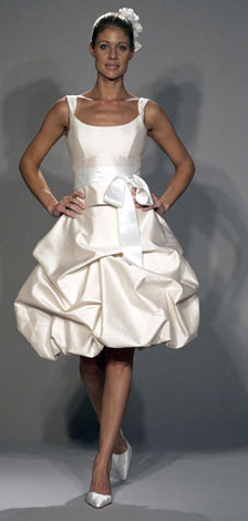 Knee Length Round Neck Pleated Ball Discount Customer-Made Design Wedding Dress