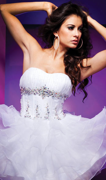 Empire Colorful Beading Fresh Organza Tea Length Cocktail / Homecoming Dress Empire Colorful Beading Fresh Organza Tea Length Cocktail / Homecoming Dress