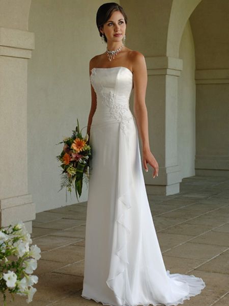 2012 column Strapless Satin&Chiffon Bewedding dress 2012 column Strapless Satin&Chiffon Bewedding dress