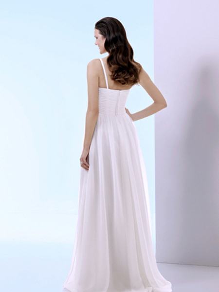 2012A-line sweetheart Spagetti Straps Waist sweep latin/chiffon Wedding Dresses