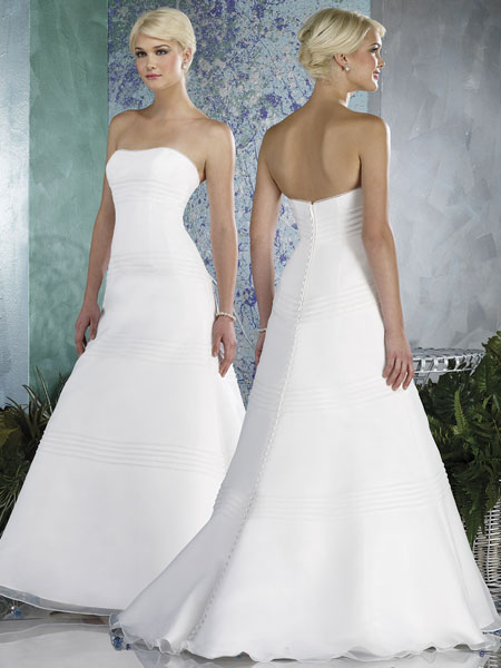 2012 Designer simple A-line Strapless Satin&Organza Wedding dresses 2012 Designer simple A-line Strapless Satin&Organza Wedding dresses