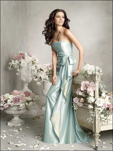 Allure Elastic Woven Aqua Strapless Bowknot floor length A-line Bridesmaid Dress/ wedding party dress At a Low Price Allure Elastic Woven Aqua Strapless Bowknot floor length A-line Bridesmaid Dress/ wedding party dress At a Low Price