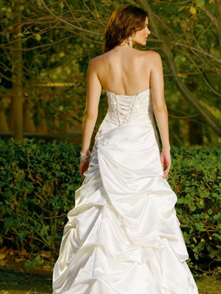 2012 white Empire Waist ruffled skirt Cheap taffeta Wedding Dress