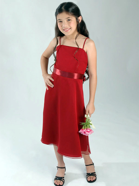Red new style Spaghetti Straps Design lace up Dress For Flower Girl at a low price Red new style Spaghetti Straps Design lace up Dress For Flower Girl at a low price