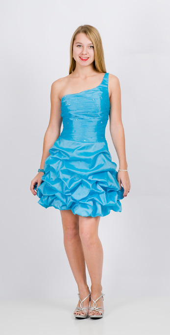 Light Blue One Strap Elegant Cocktail Dress/ Homecoming Dress