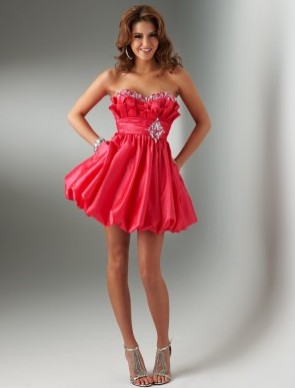Elegant Taffeta A-line Fuchsia Sweetheart Short Length Cocktail Dress / Homecoming Dress/Party Dresses