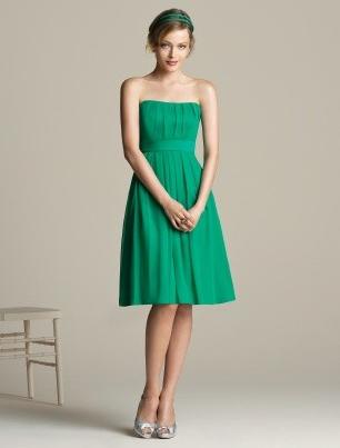 Cocktail length strapless chiffon matte satin Bridesmaid Dress (BOTS0378) Cocktail length strapless chiffon matte satin Bridesmaid Dress (BOTS0378)