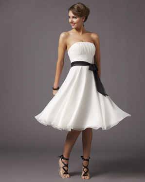 Empire A-line Tea Length Chiffon Bridesmaid Dresses (KB0613)