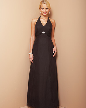 Empire Halter V-neck Chiffon Bridesmaid Dresses (KB0595)