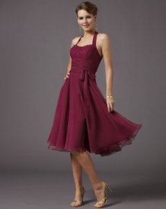 halter neckline with soft pleats (mj034)