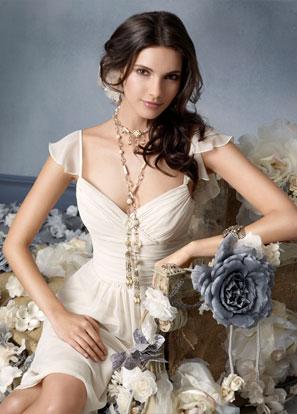 Ivory V-neck Tea length Ruffles Chiffon Bridesmaid Dress (BOTS0648) Ivory V-neck Tea length Ruffles Chiffon Bridesmaid Dress (BOTS0648)