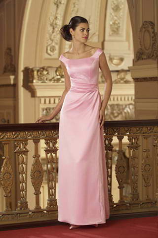 Off the Shoulder Satin Bridesmaid Dresses (KB0137)
