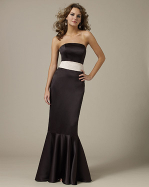 Strapless Slim Satin Bridesmaid Dresses (KB0621)