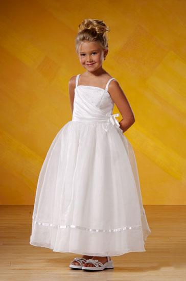 Thin Strap Square Floor Length Satin Flower Girl Dresses (KF0210) Thin Strap Square Floor Length Satin Flower Girl Dresses (KF0210)