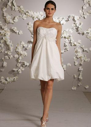 Short Cocktail length Floral Taffeta Destination Wedding Dress