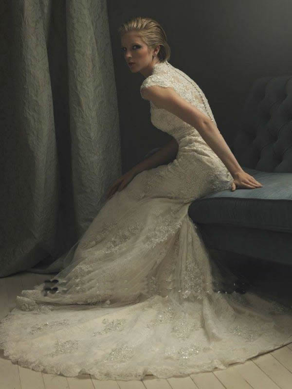 Lace Romantic Vintage Wedding Dresses With Sleeves