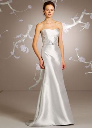 Silver Bridesmaid Dresses Long Satin Strapless Scoop Neckline