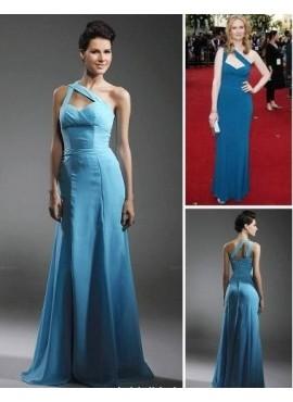 Elegant Straps Simple Chiffon Long Evening Dresses