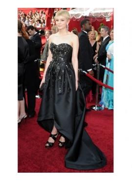 Black Sweetheart Beading Satin Long Evening Dresses