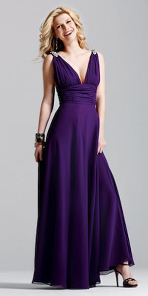 Deep Purple Celebrity Inspired A line Formal Evening Dress