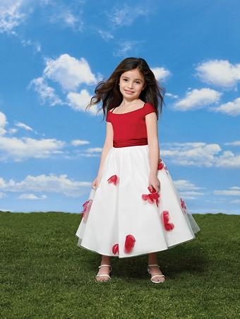 Tea length Satin Organza Flowers Flower Girl Dresses Tea length Satin Organza Flowers Flower Girl Dresses