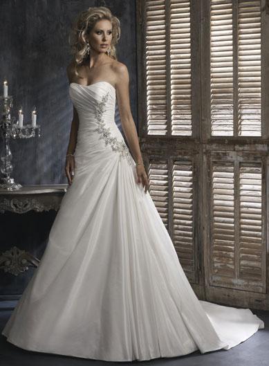 Ivory Strapless Beaded A-line Silhouette Corset Unique Wedding Dress (BOTS0723) Ivory Strapless Beaded A-line Silhouette Corset Unique Wedding Dress (BOTS0723)