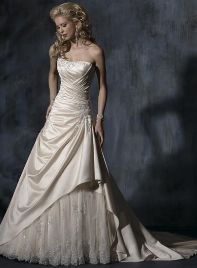 Light Gold lace Pleated Floral A-Line Silhouette Corset Wedding Dress (BOTS0750) Light Gold lace Pleated Floral A-Line Silhouette Corset Wedding Dress (BOTS0750)