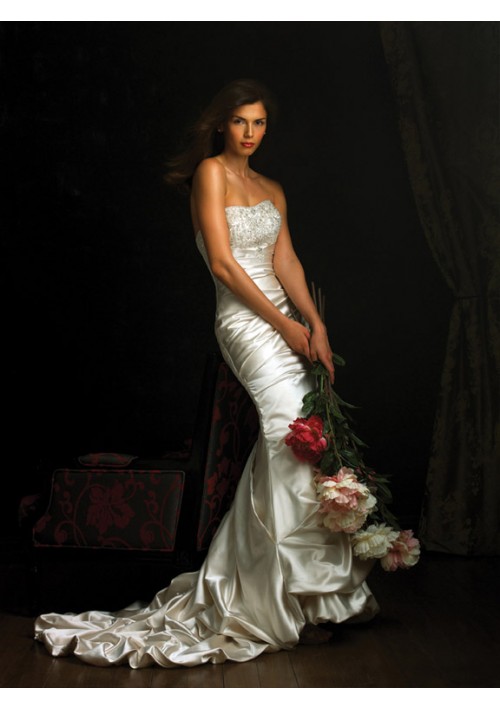 Satin-back Taffeta Strapless Mermaid Wedding Dress (BOTS1224) Satin-back Taffeta Strapless Mermaid Wedding Dress (BOTS1224)