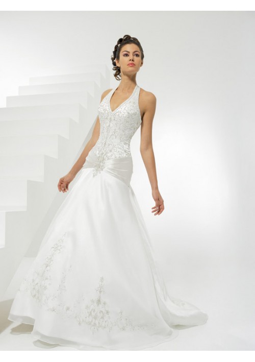 Regular Organza and Crystal Organza V-neck Empire Wedding Dress (BOTS1248) Regular Organza and Crystal Organza V-neck Empire Wedding Dress (BOTS1248)