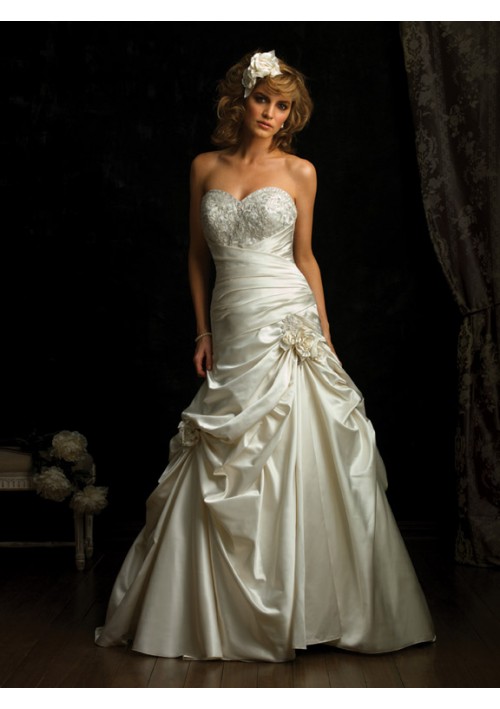 Satin and Taffeta strapless ball gown chapel train Wedding Dress (BOTS1266) Satin and Taffeta strapless ball gown chapel train Wedding Dress (BOTS1266)