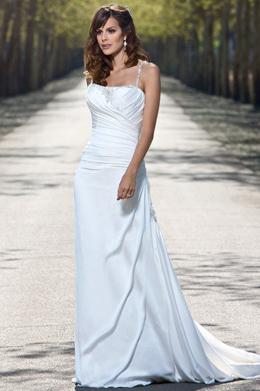 Empire Square Chapel Chiffon Bridal Gown