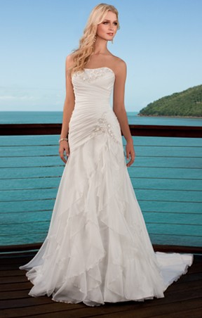 Beautiful mermaid strapless chapel Wedding Dress 5500