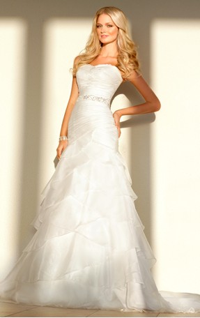 Elegant mermaid sweatheart-neck chapel Wedding Dress 5530