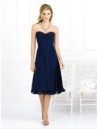 A-Line Sweetheart Knee-length Chiffion Evening Dress
