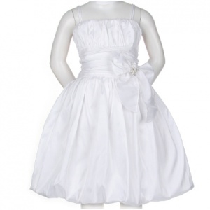 White Bubble Flower Girl Dress