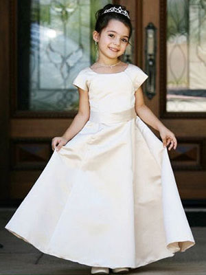 White Satin Bridal Communion Gown