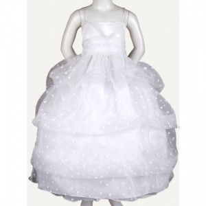 White Polka Dot Organza Dress