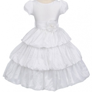 White Tiered Bubble Dress