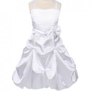 White Satin Short Pick Up Dress
