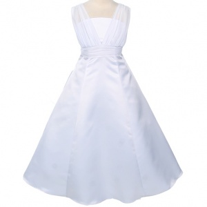 White Chiffon Satin Gown