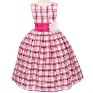 Pink Plaid Summer Flower Girl Dress