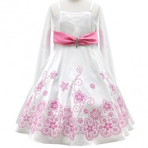 Pink Satin Caviar Floral Dress