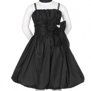 Black Bubble Flower Girl Dress