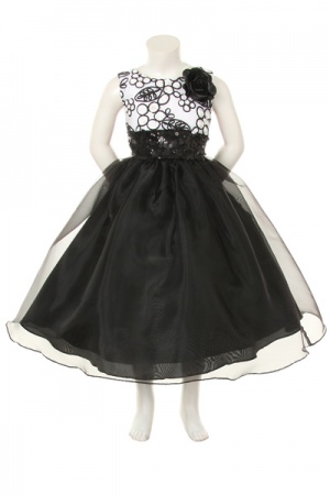 Black and White Organza Dress