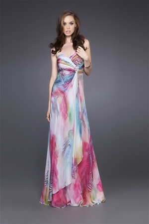 Gorgeous Pastel Animal Print Strapless Dress