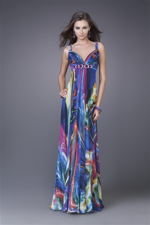 Chiffon Galactic Print Gown
