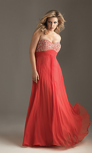 Strapless Full Length Beaded Gown
